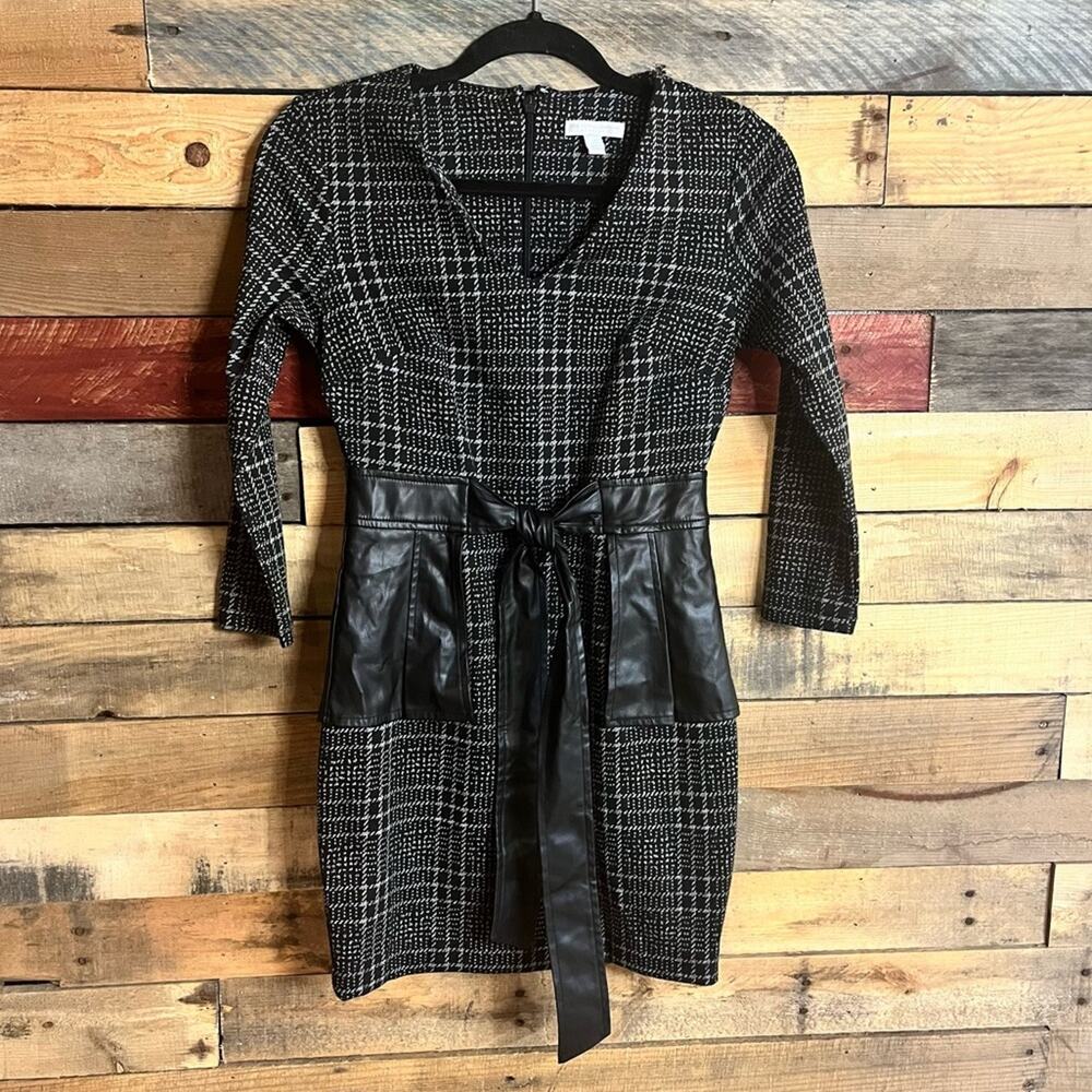 New York & Company Black And Gray Dress Size XS Petite